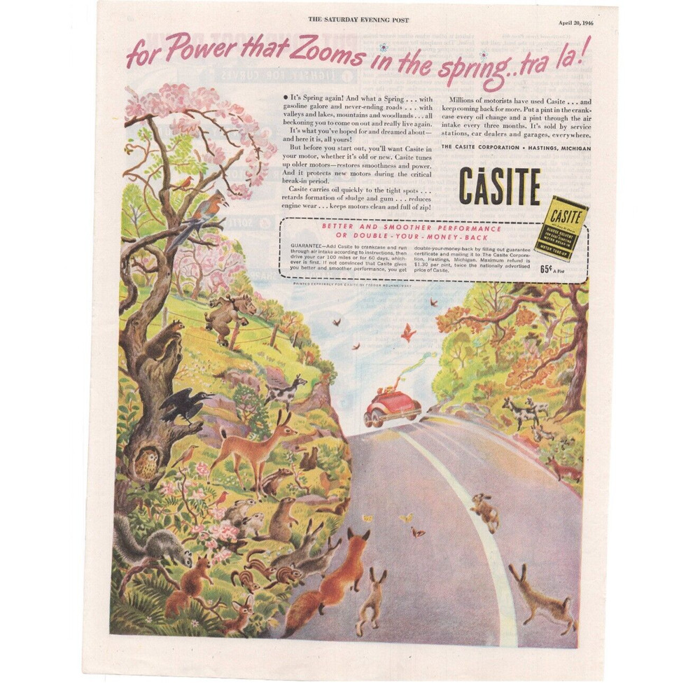 Vintage Original Casite  Magazine Advertisement 1946 Automobilia Petroliana